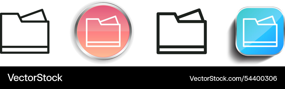 Folder icon thin linear regular and button style Folder icon thin linear regular and button style Vector Image
