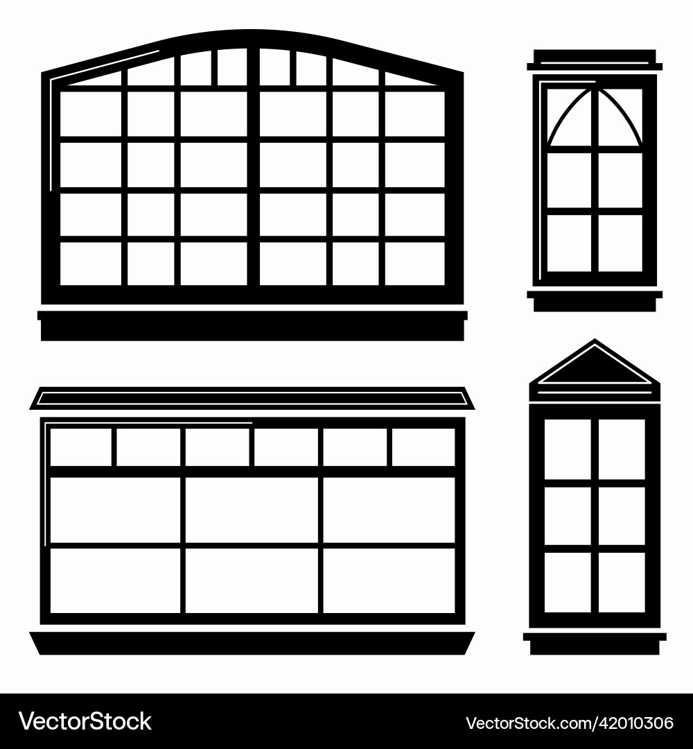 French arch and round architecture window frames French arch and round architecture window frames Vector Image