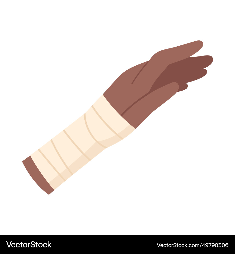 Injured hand with medical bandage Injured hand with medical bandage vector image