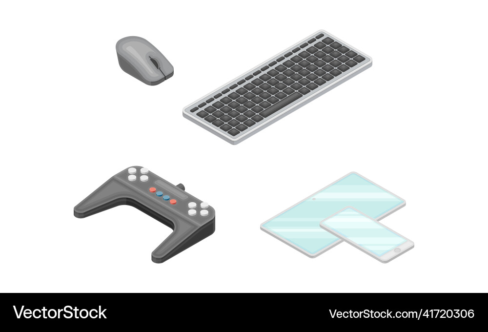 Keyboard computer mouse game controller Keyboard computer mouse game controller vector image