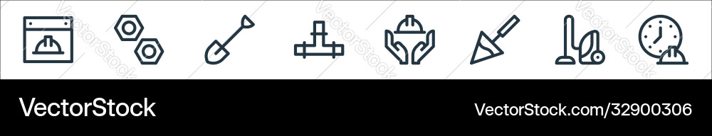 Labour day line icons linear set quality Labour day line icons linear set quality vector image