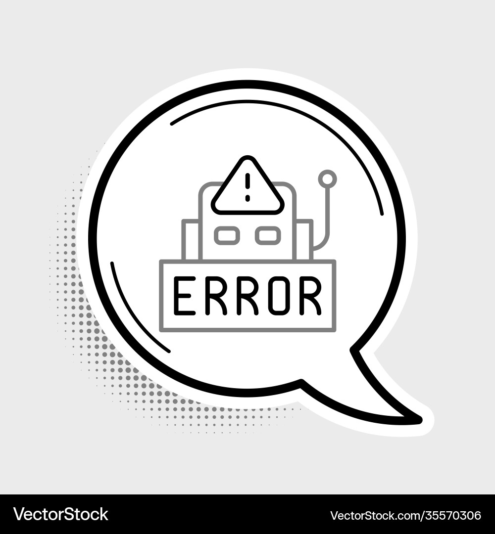 Line error in operation program robot Line error in operation program robot vector image