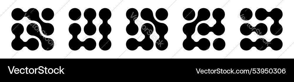 Metaballs figures circuit elements connected Metaballs figures circuit elements connected vector image