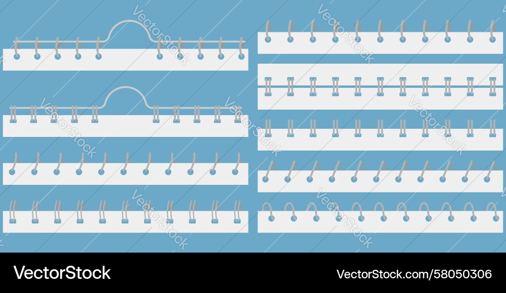 Notebook Wire Binding Set Vector Image
