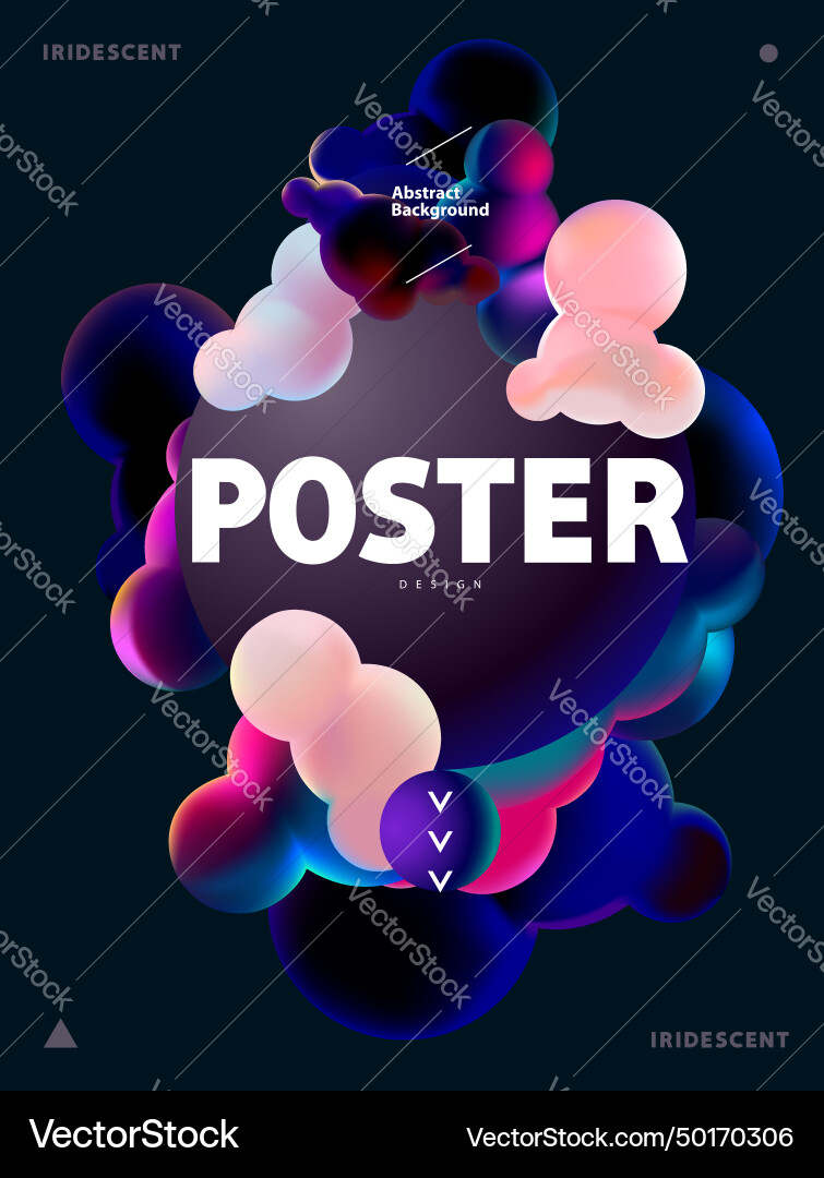Poster design with fluid 3d blob and geometric Poster design with fluid 3d blob and geometric vector image