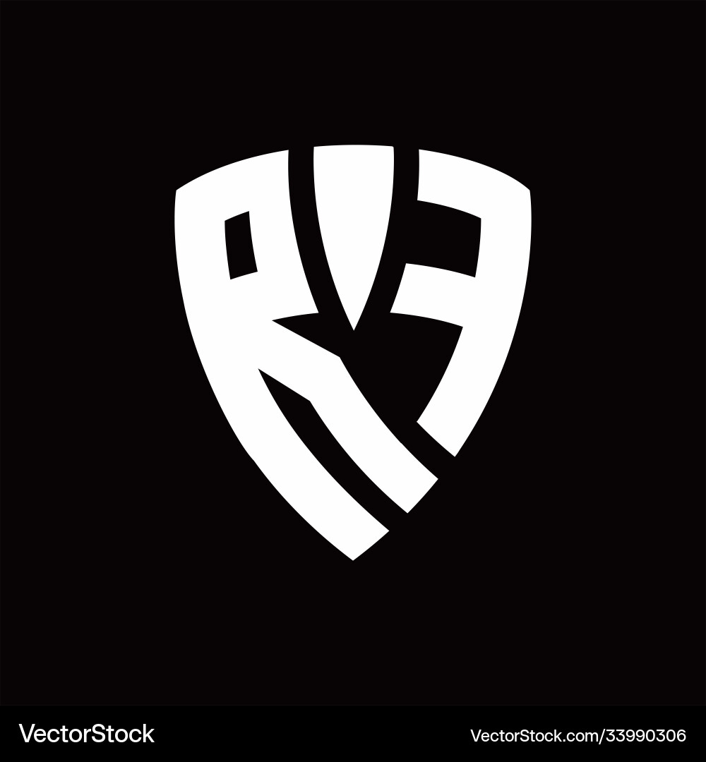 Rf logo monogram with shield elements shape Rf logo monogram with shield elements shape vector image