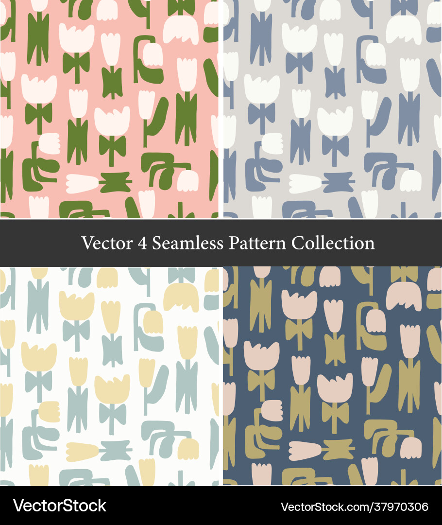 Scandinavian simple modern tulip pattern Scandinavian simple modern tulip pattern vector image