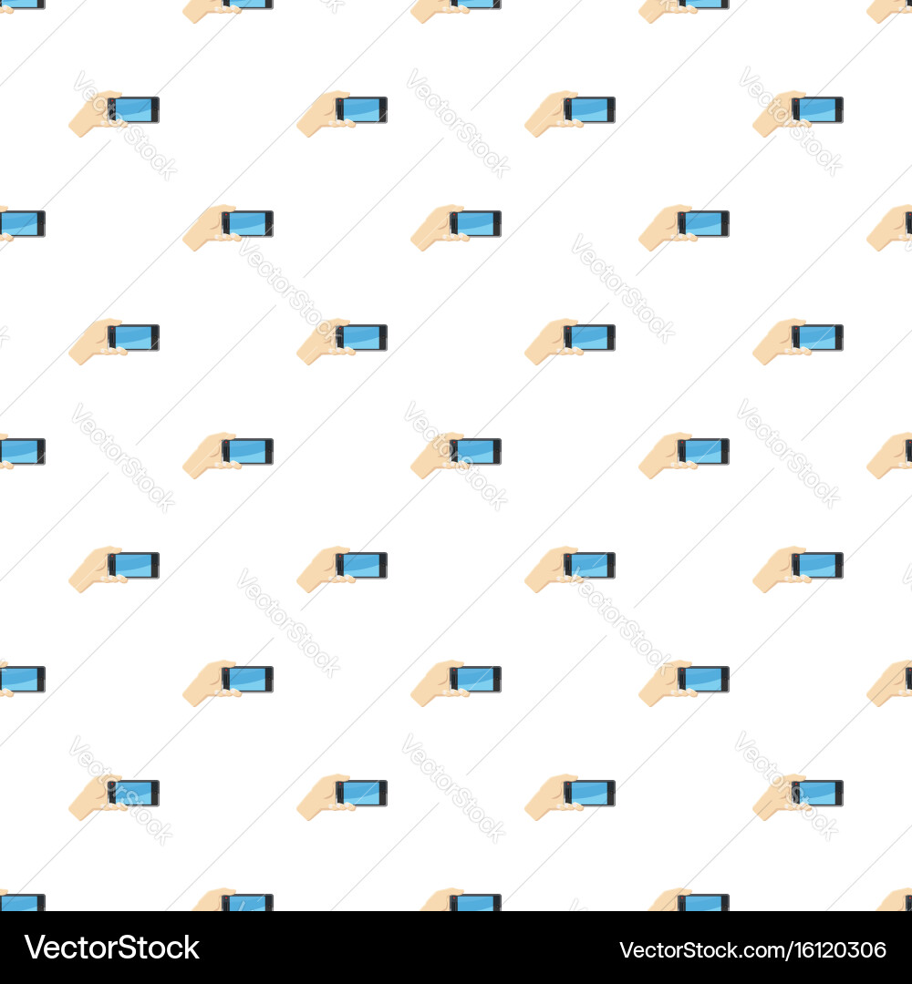 Selfie with mobile smart phone pattern vector image