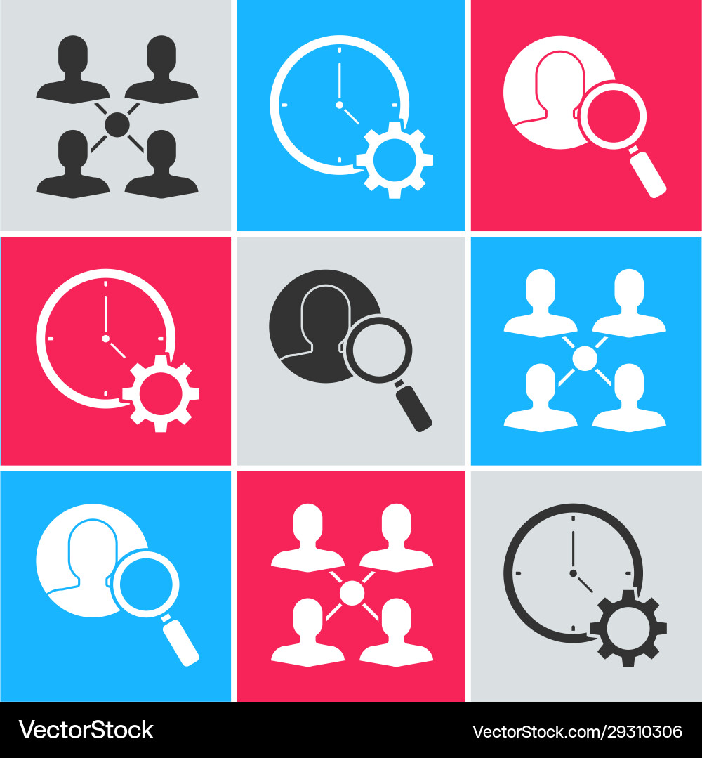Set project team base time management Set project team base time management vector image