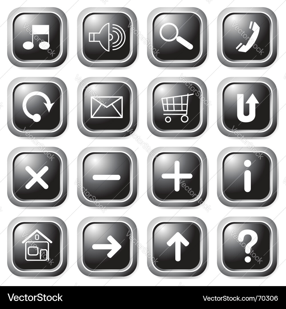 Shiny Square Buttons Vector Image