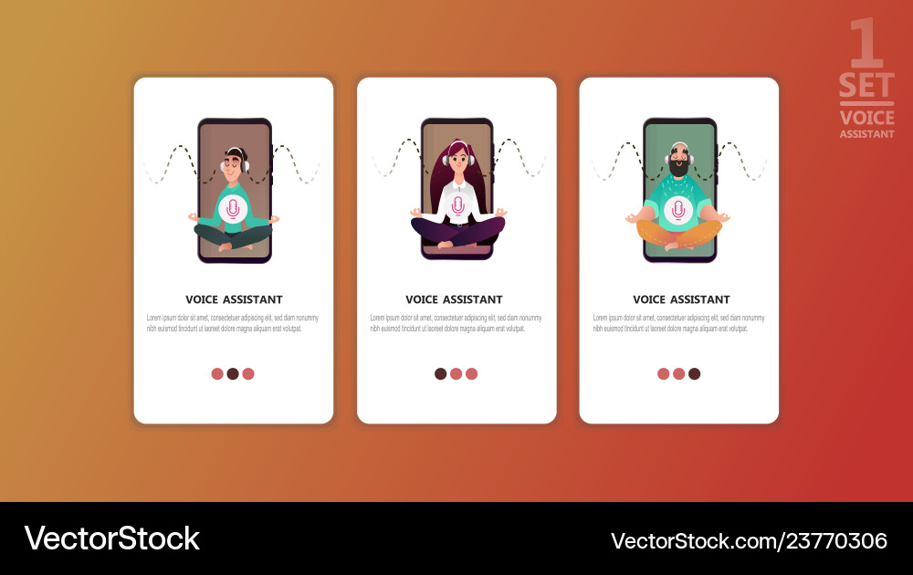 Smart speaker voice command device Smart speaker voice command device vector image