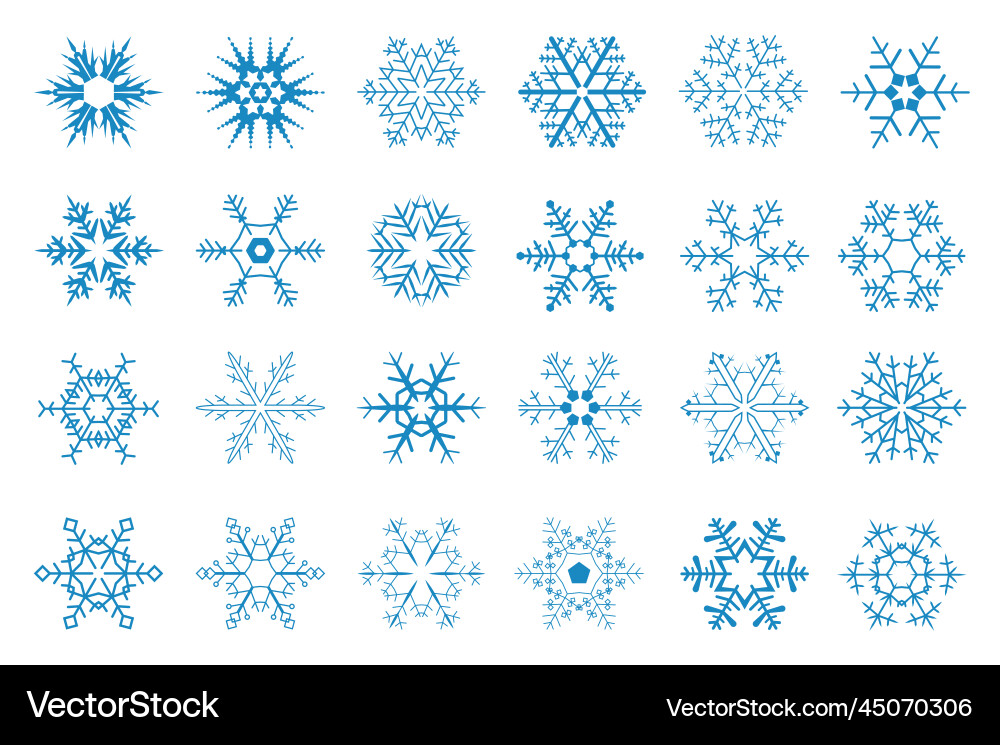 Snowflakes: Isolated Flat Elements vector image