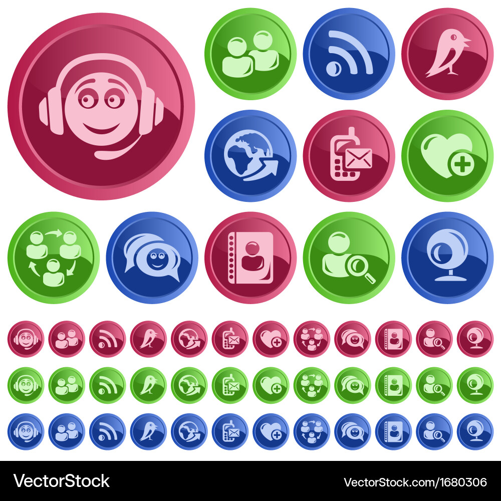 Social network buttons Vector Image