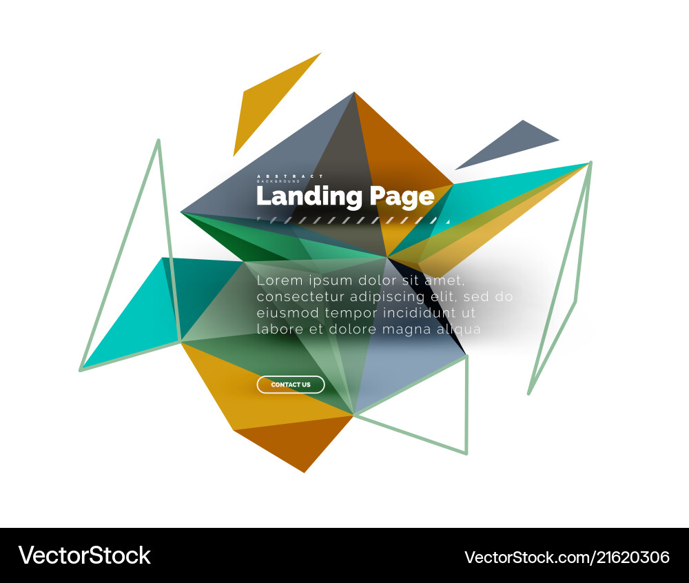 Triangular design abstract background landing Triangular design abstract background landing vector image