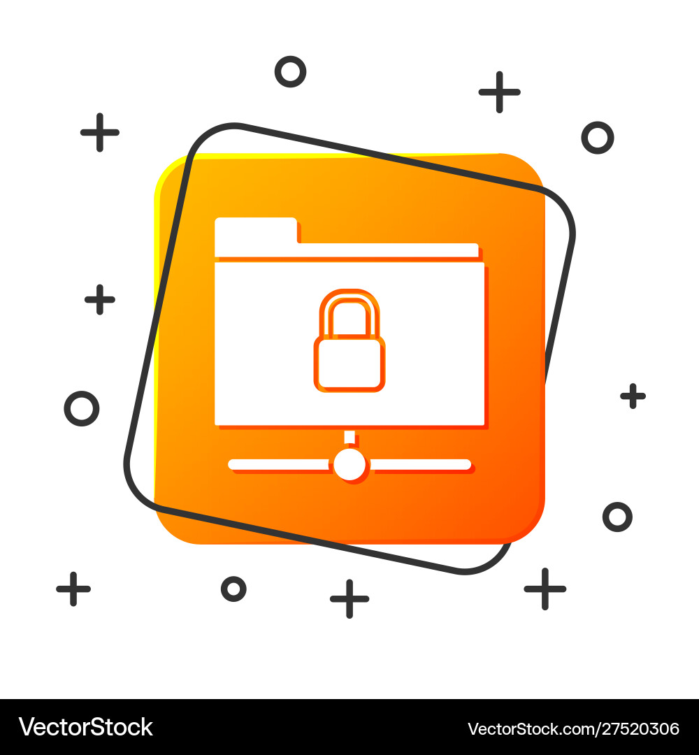 White ftp folder and lock icon isolated on White ftp folder and lock icon isolated on vector image