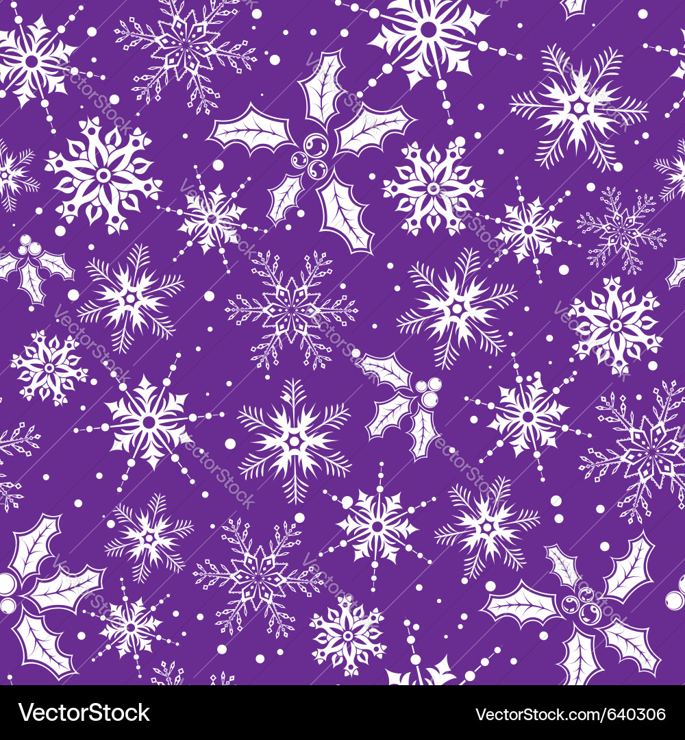 Winter Snowflake Christmas Seamless Pattern Vector Image