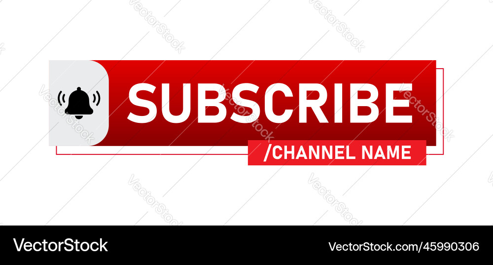 Youtube channel subscribe button template design Youtube channel subscribe button template design vector image