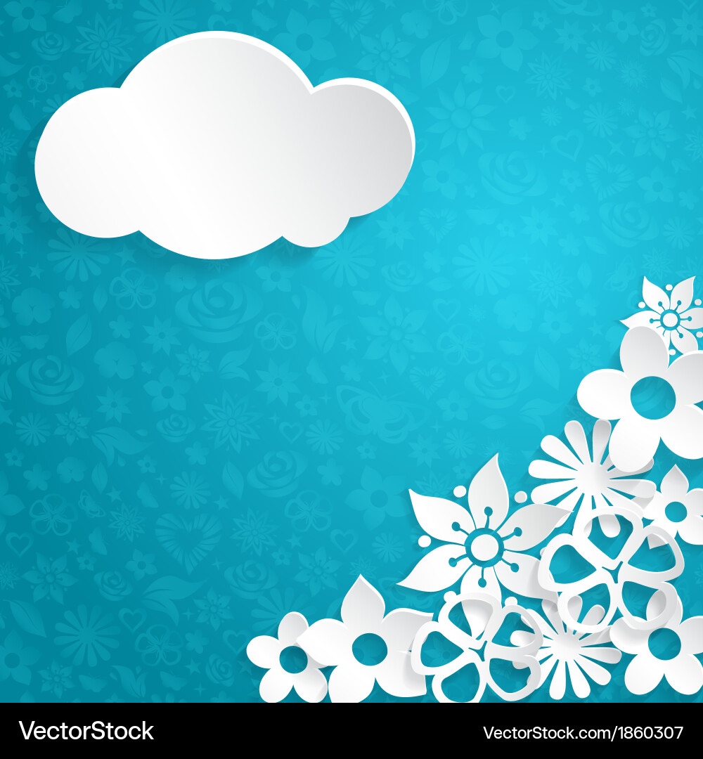 Background with paper flowers Royalty Free Vector Image