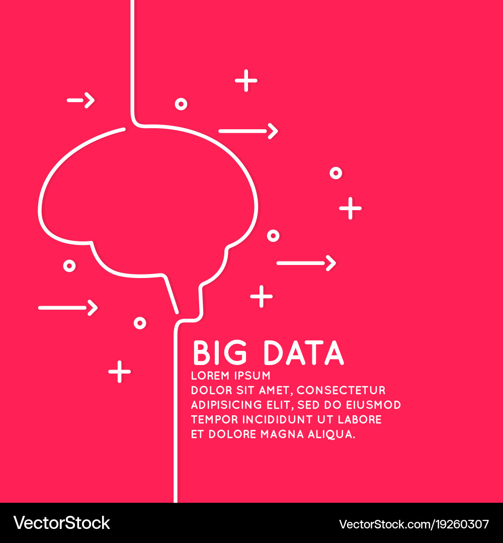 Big Data Analysis – Red Style vector image