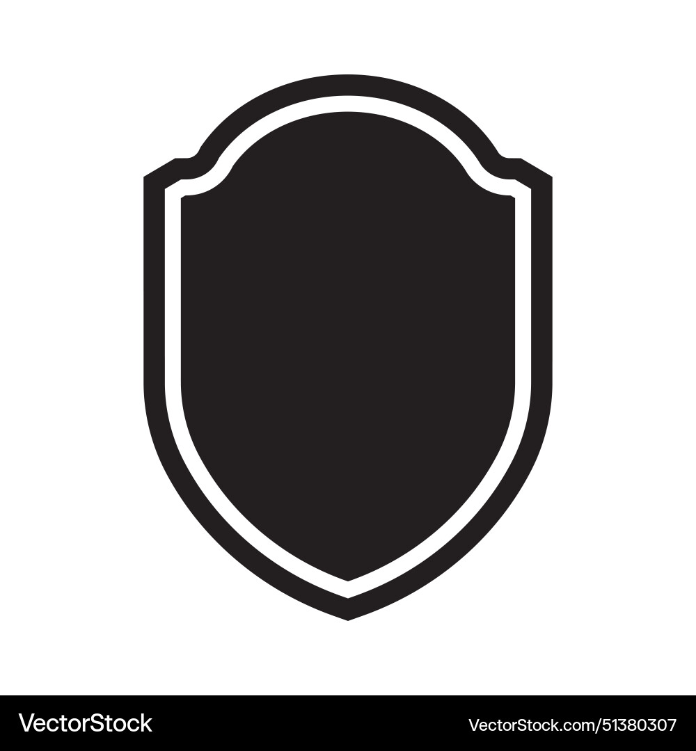 Black shield icon element with a line frame Vector Image