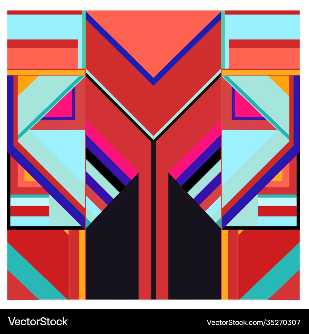Colorful geometric and curve background pattern vector image