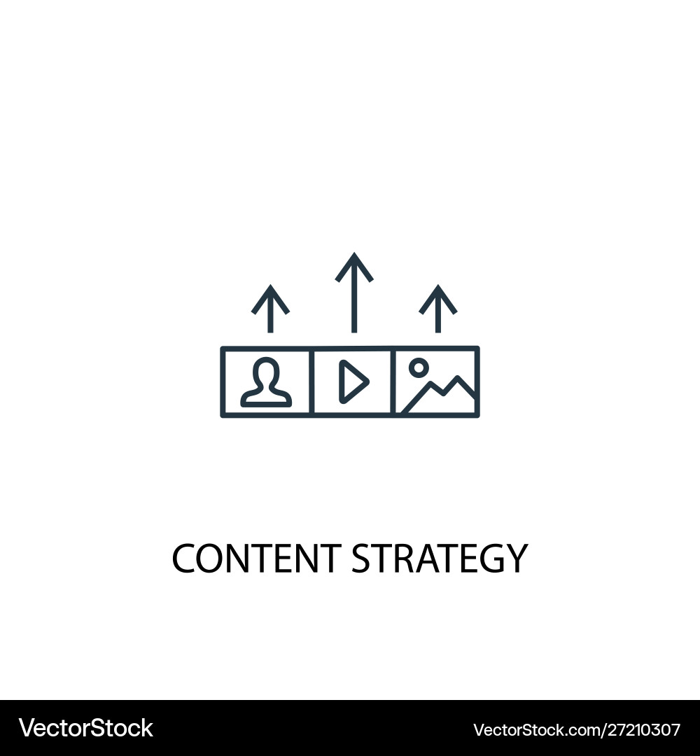 Content strategy concept line icon simple element Vector Image
