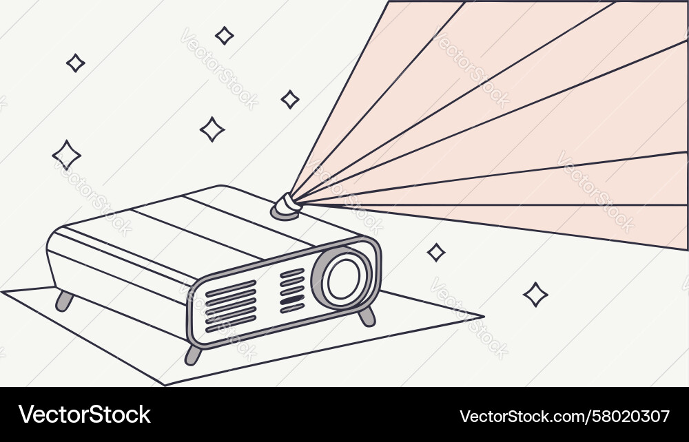 Digital Projector Data Visualization Vector Image