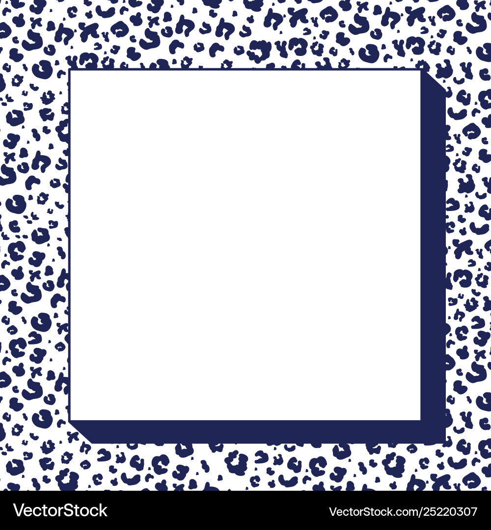 Frame with animal print pattern ninetys style Vector Image