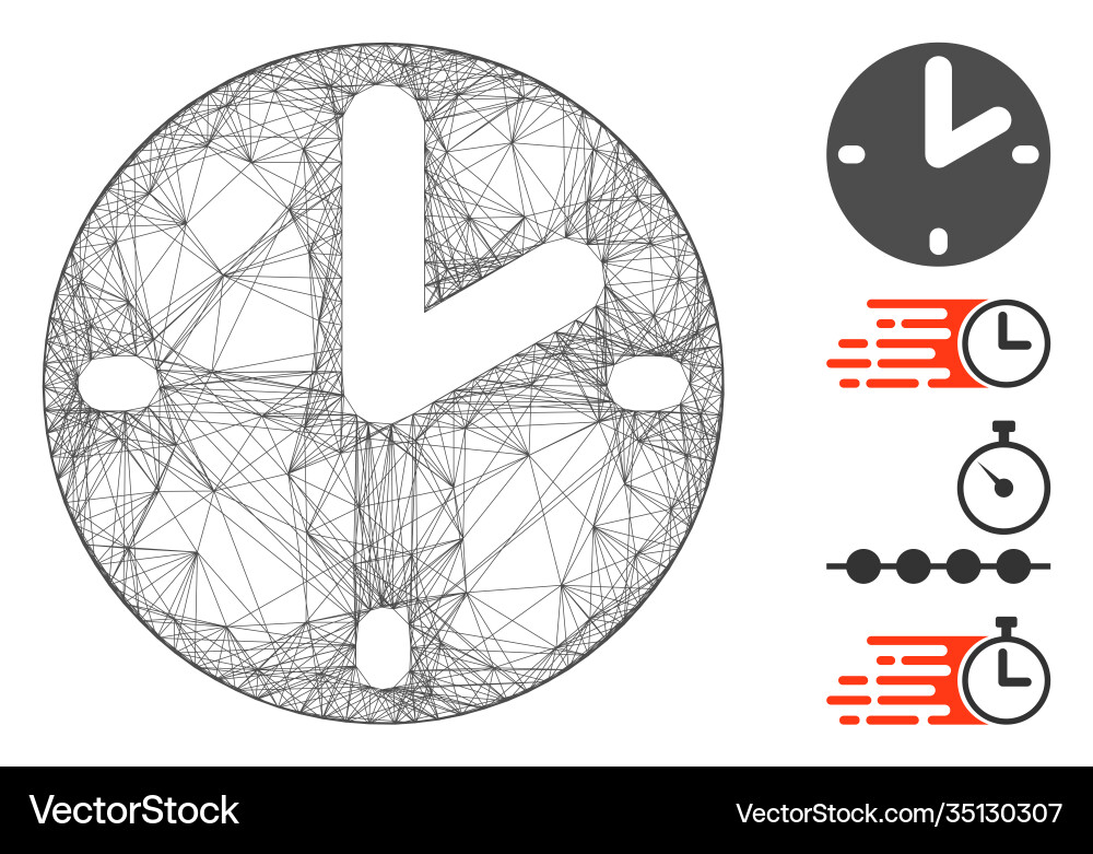 Linear clock mesh Linear clock mesh vector image