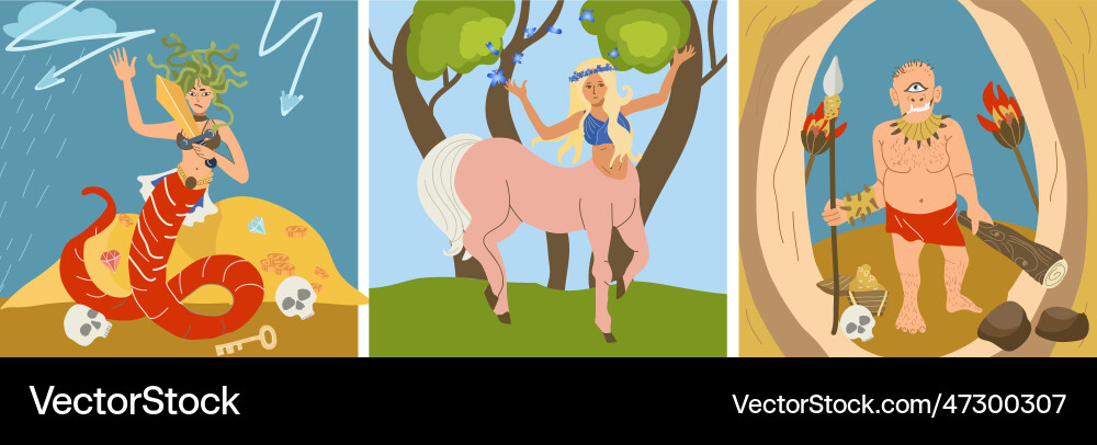 Mythical Creature Compositions vector image