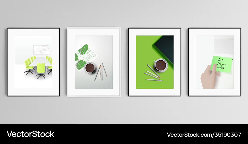 Realistic set picture frames in a4 Realistic set picture frames in a4 vector image