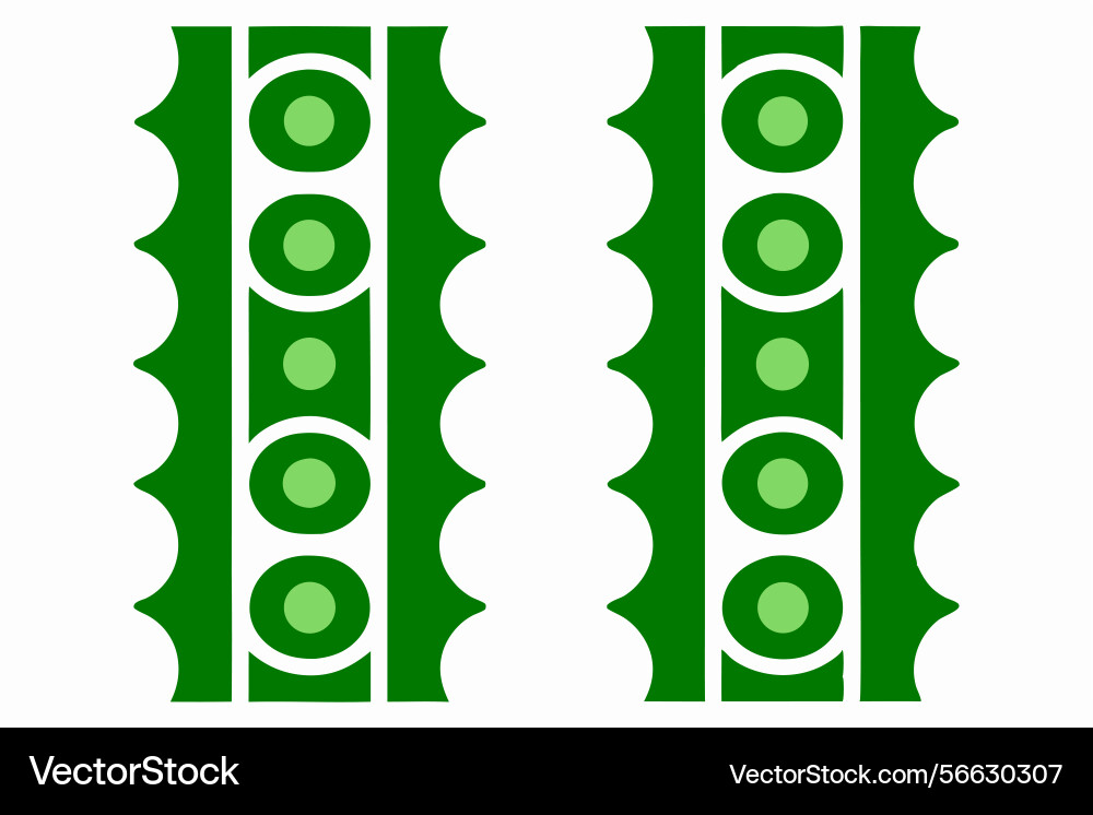 Repeating green cactus design with round forms vector image