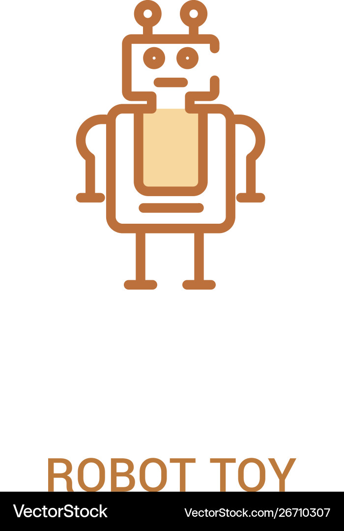 Robot toy concept 2 colored icon simple line Robot toy concept 2 colored icon simple line vector image