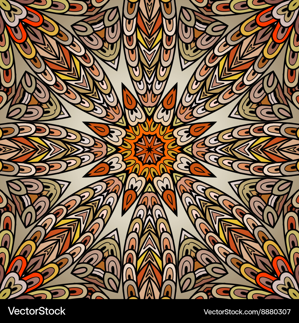 Seamless pattern with colorful circle ornament vector image
