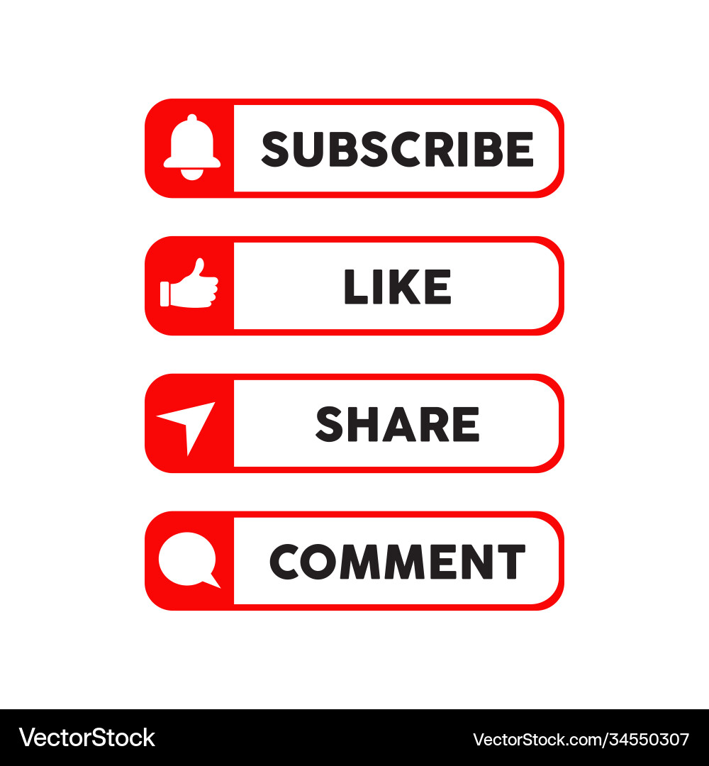 Social Media Button Set vector image