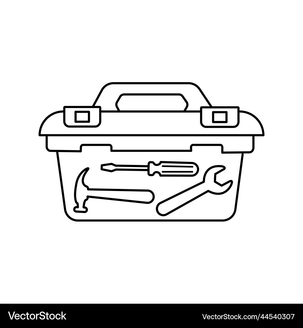 Tools box line icon concept web buttons Tools box line icon concept web buttons Vector Image