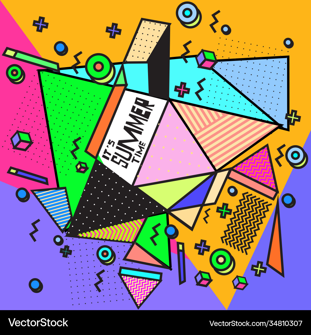 Triangle geometric forms for summer events Vector Image
