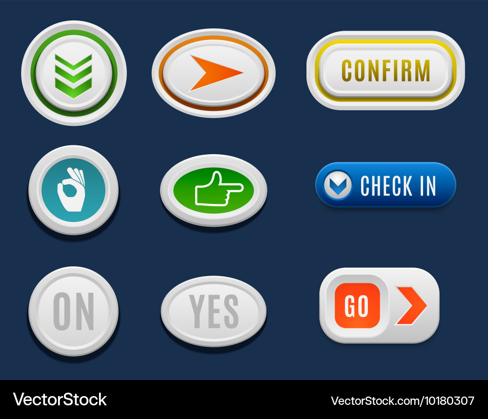 Web buttons set Vector Image