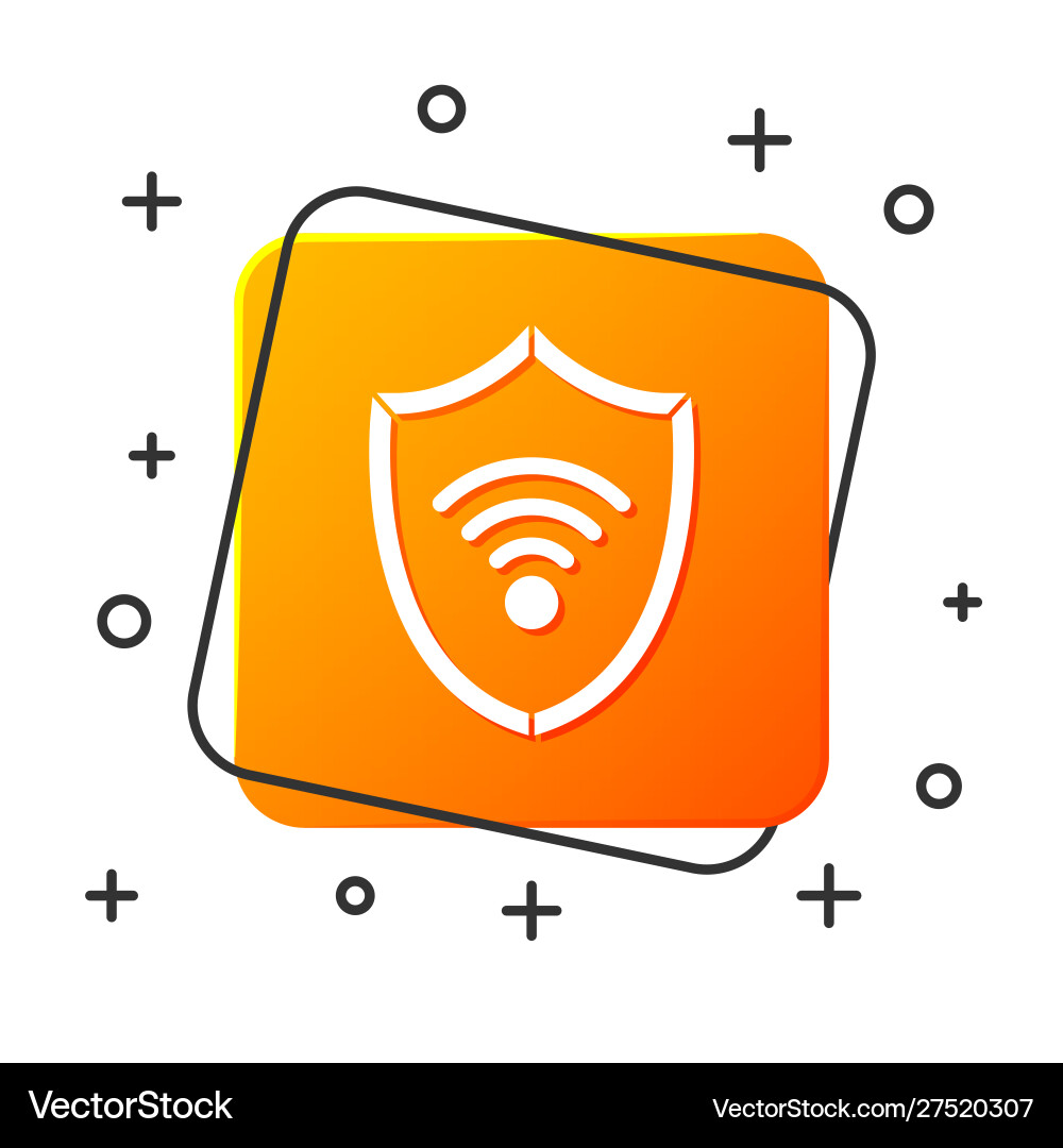 White shield with wifi wireless internet network White shield with wifi wireless internet network vector image