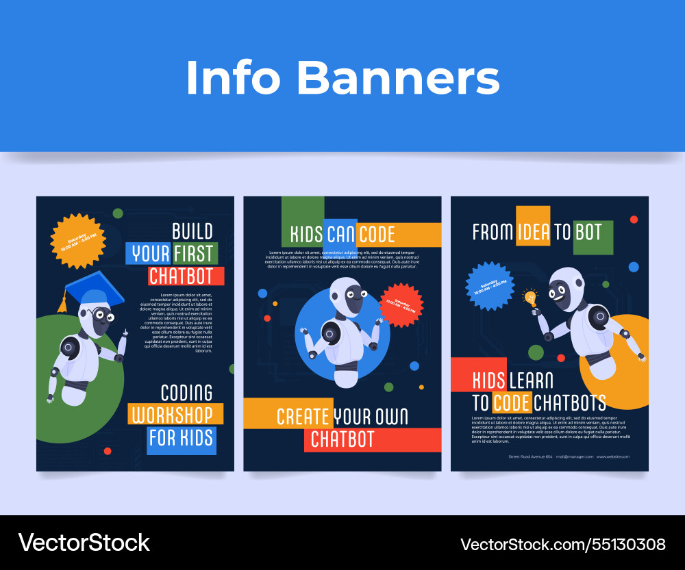 Banner templates inviting to a programming Banner templates inviting to a programming vector image