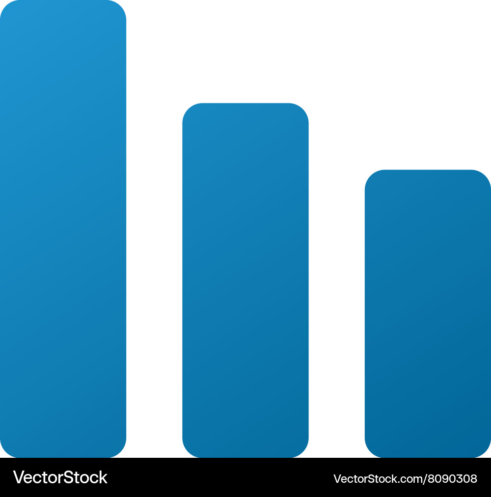 Bar chart decrease gradient icon vector image
