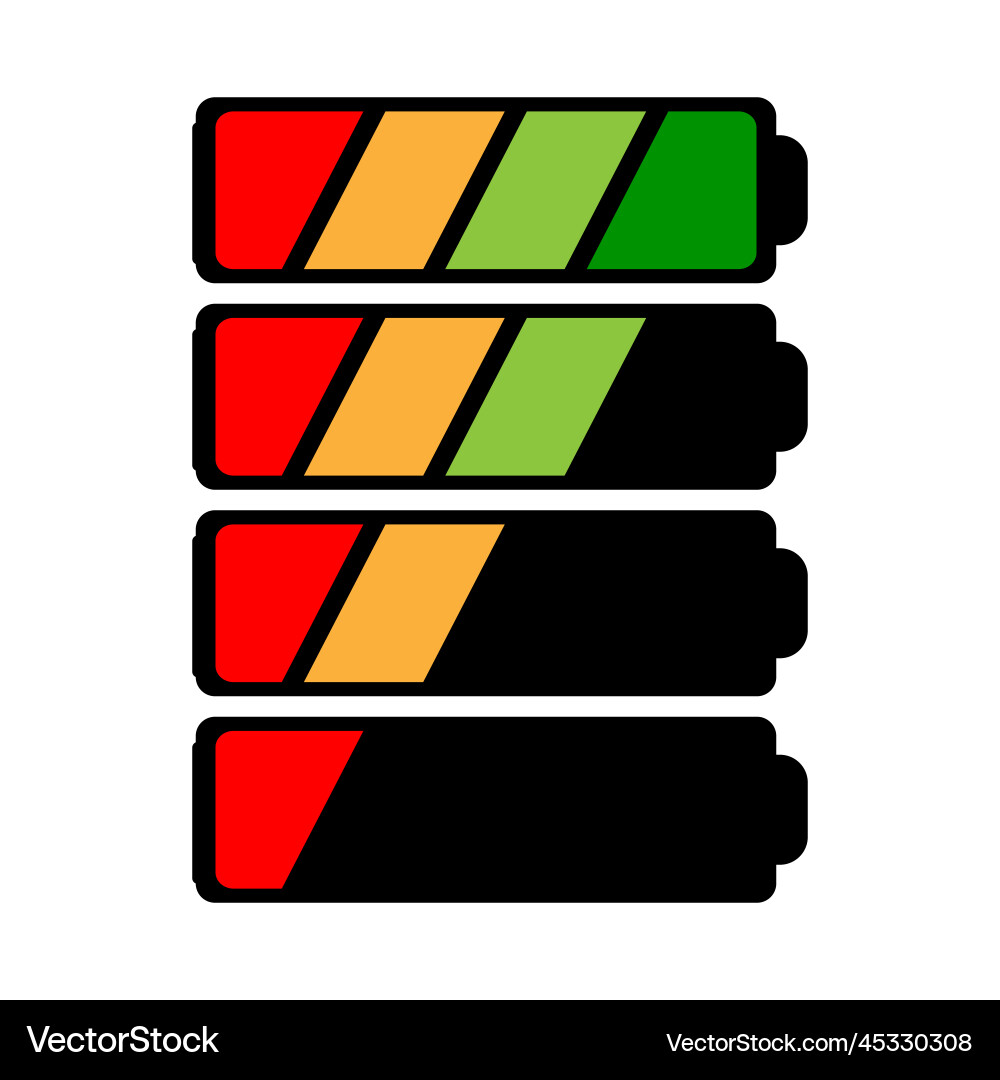Battery charge indicator icons in graphics Vector Image