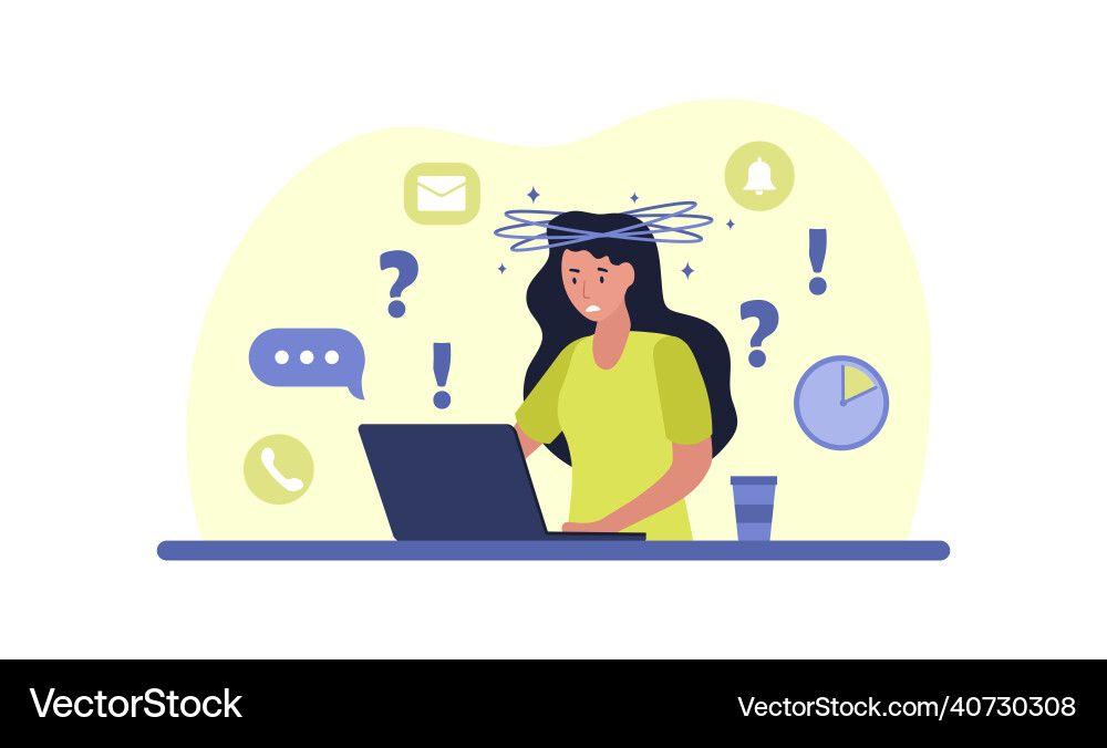 Confused woman concept Confused woman concept vector image