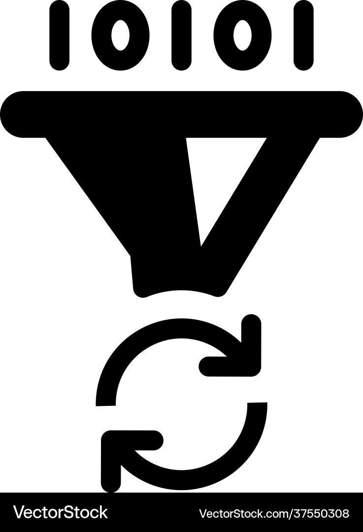 Data filtering icon vector image