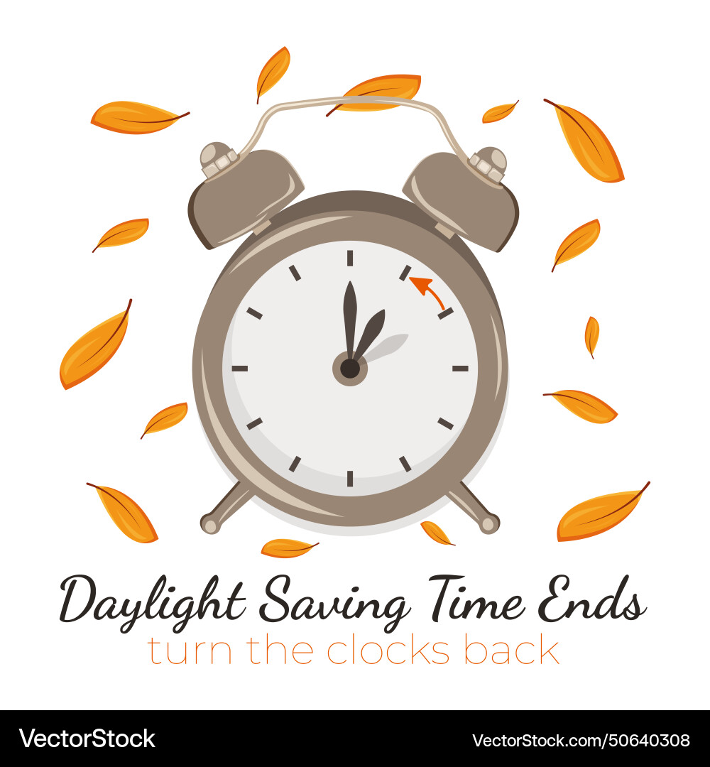Daylight saving time ends turn your clock back Vector Image