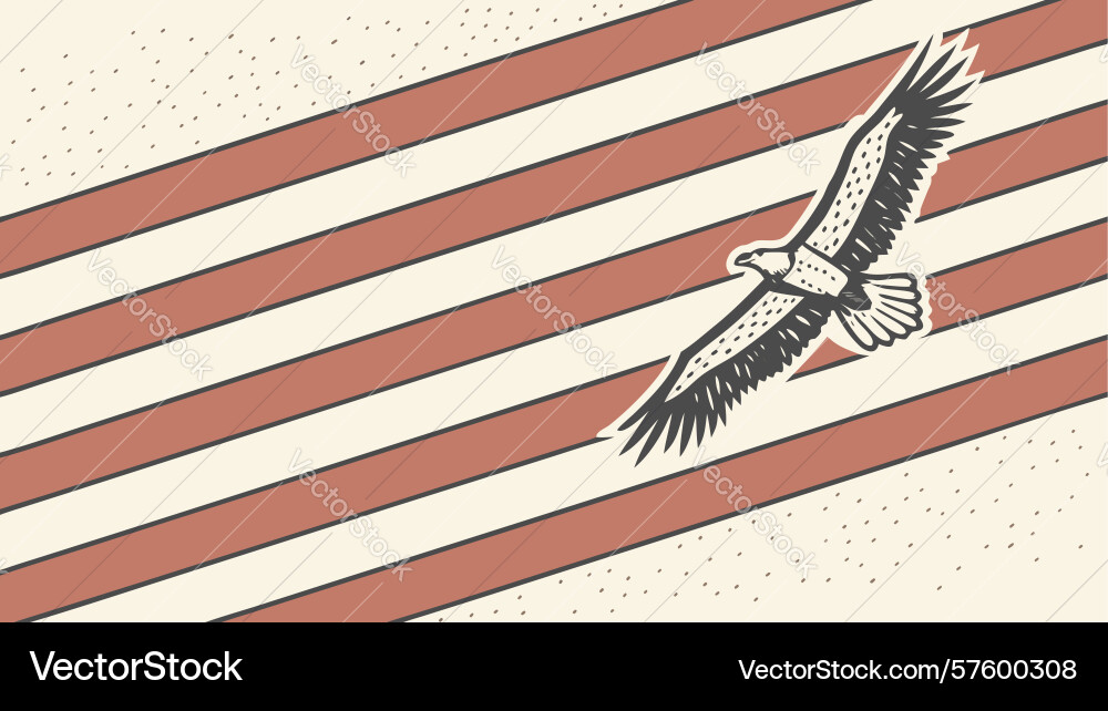 Diagonal striped pattern with eagle background vector image