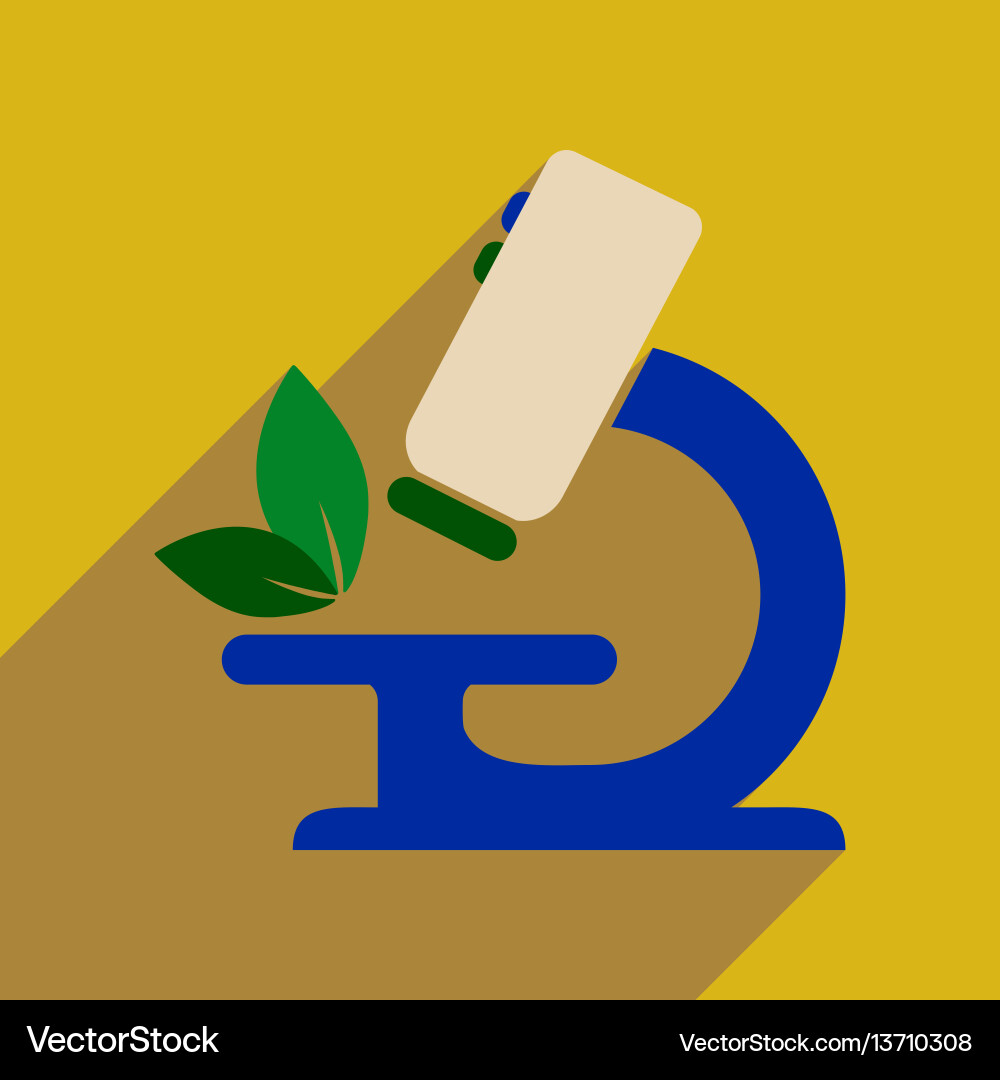 Flat web icon with long shadow microscope vector image
