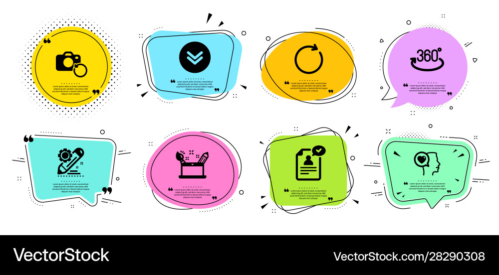 Full rotation synchronize and scroll down icons vector image