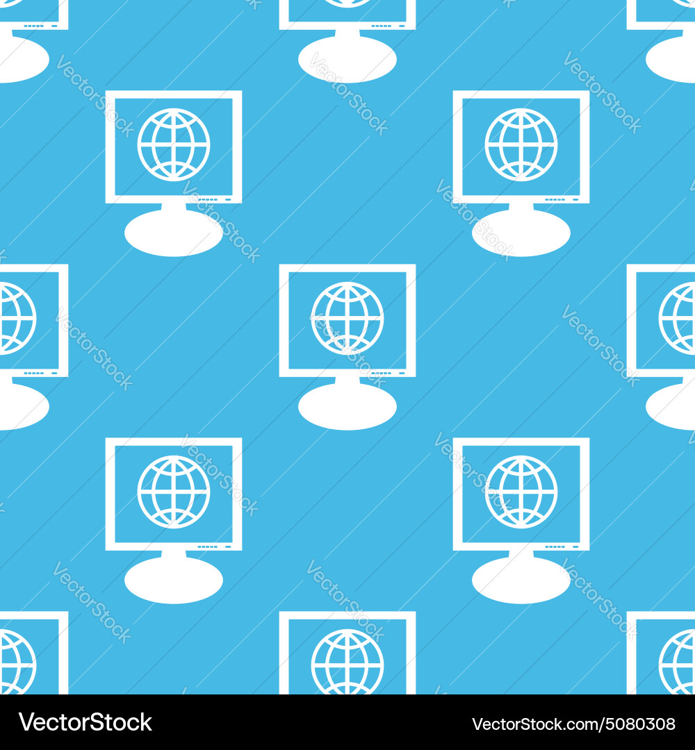 Globe monitor pattern vector image