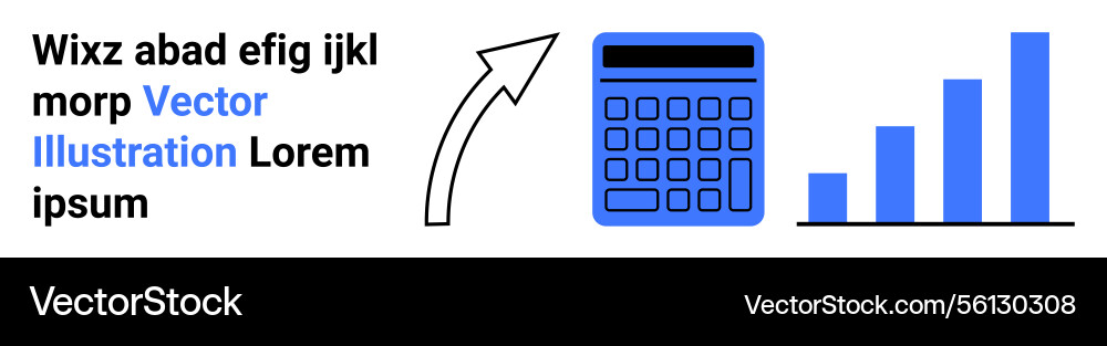 Growth calculation concept with calculator and bar vector image